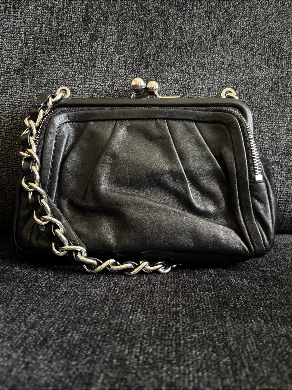 Rare Black Coach Parker Kisslock Bag 13621 - Picture 2 of 5